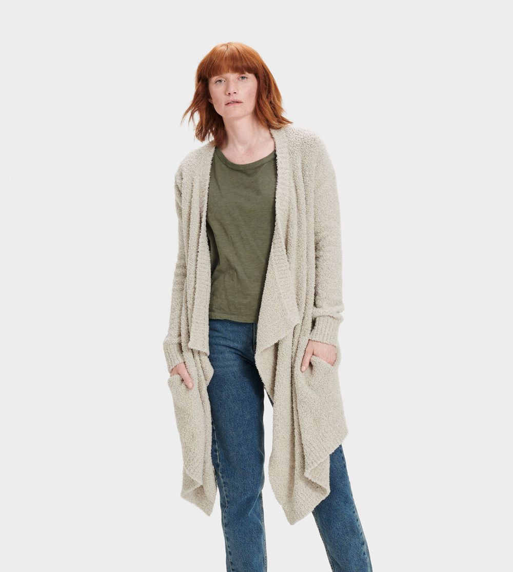 Ugg Cardigan Womens - Ugg Phoebe Wrap Beige - 064BXQHCK